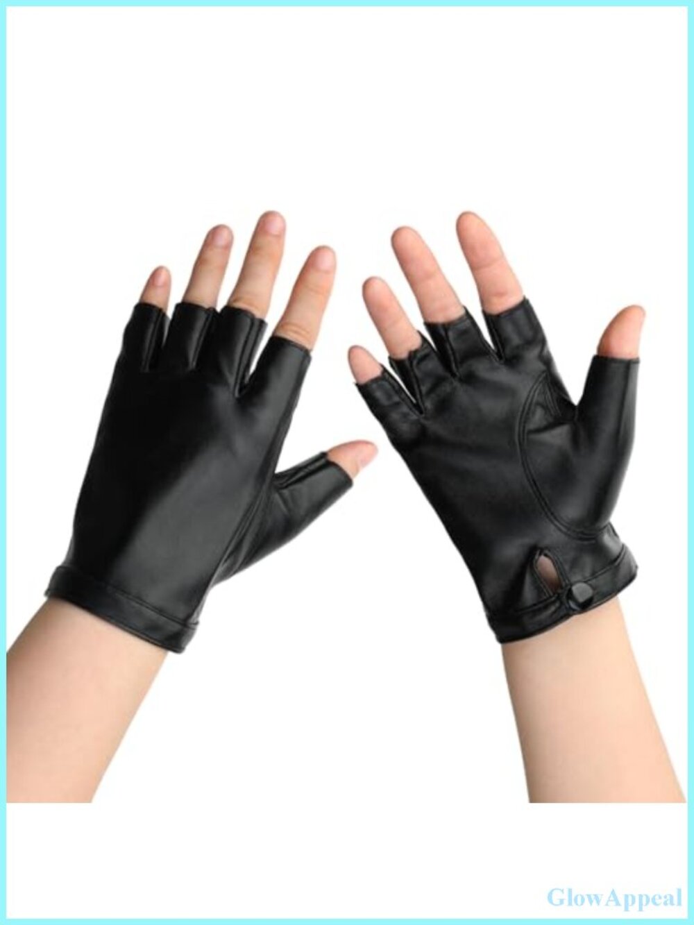 Fingerless PU Faux Leather Gloves Half Finger Biker Driving Cycling Gloves